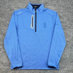 RLX Ralph Lauren Shirt Mens Medium M Blue Quarter Zip Pullover Golf Performance